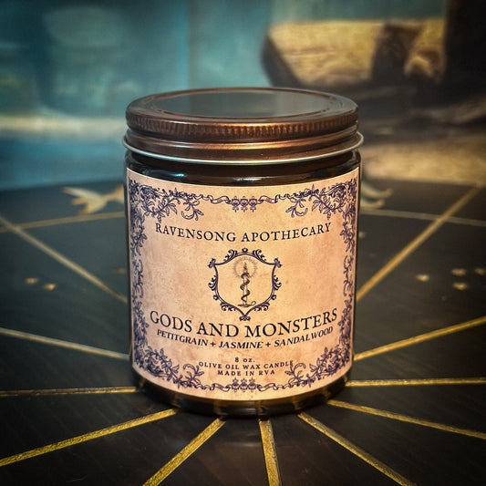 Gods & Monsters | 8 oz. Olive Oil Wax Candle